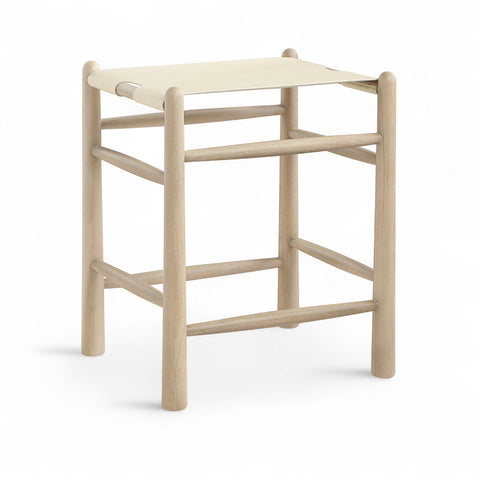 Faye Cream Vegan Leather Upholstered Counter Stool, 1 Piece (Style 3)