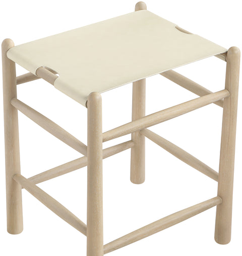 Faye Cream Vegan Leather Upholstered Counter Stool, 1 Piece (Style 3)