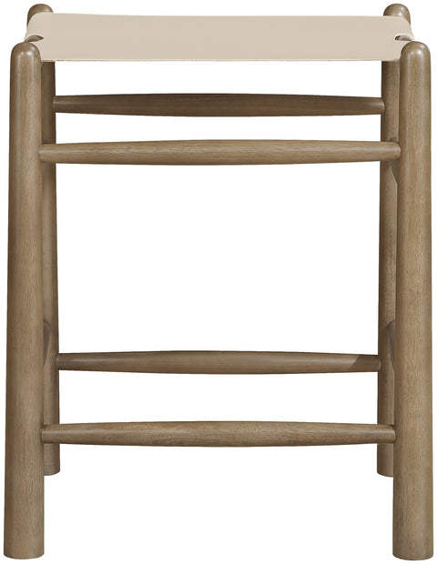 Faye Beige Vegan Leather Upholstered Counter Stool, 1 Piece (Style 4)