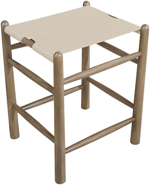 Faye Beige Vegan Leather Upholstered Counter Stool, 1 Piece (Style 4)