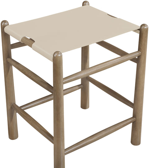 Faye Beige Vegan Leather Upholstered Counter Stool, 1 Piece (Style 4)