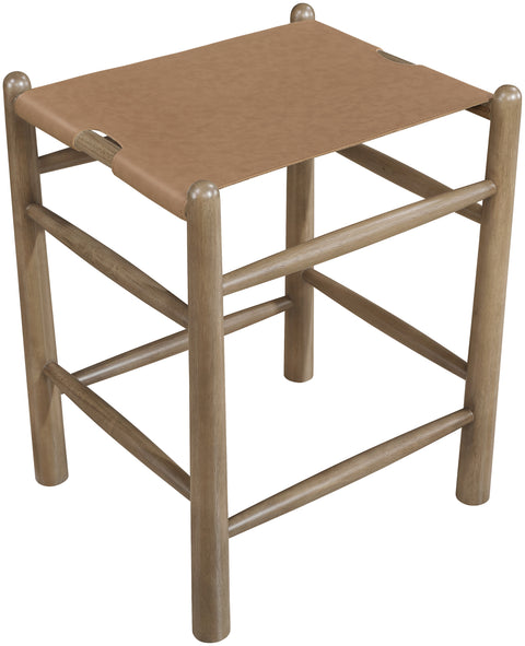 Faye Brown Vegan Leather Upholstered Counter Stool, 1 Piece (Style 4)