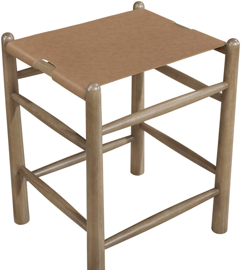 Faye Brown Vegan Leather Upholstered Counter Stool, 1 Piece (Style 4)