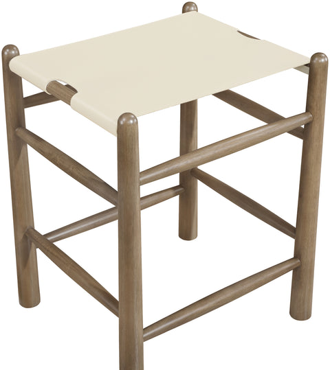Faye Cream Vegan Leather Upholstered Counter Stool, 1 Piece (Style 4)