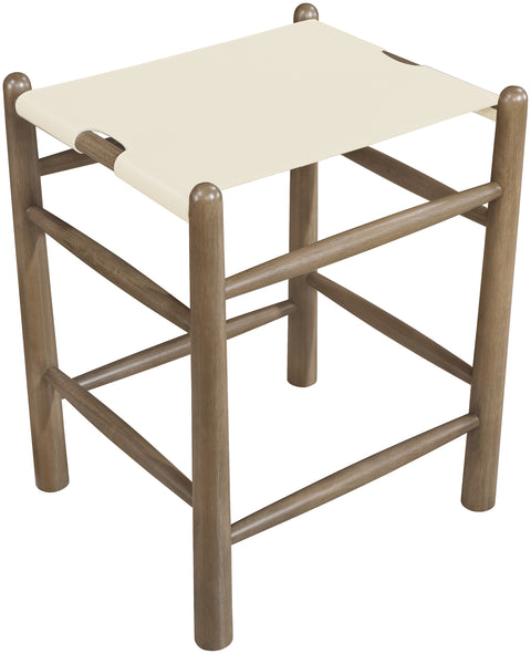 Faye Cream Vegan Leather Upholstered Counter Stool, 1 Piece (Style 4)