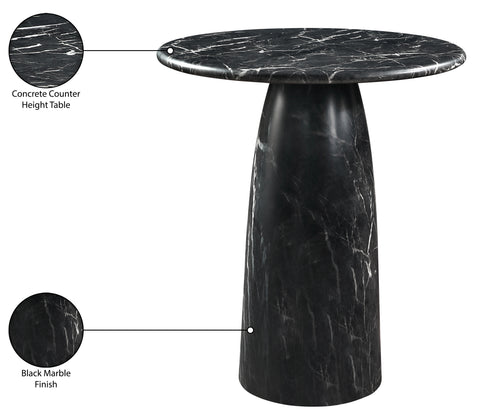 Linden 36" Black Concrete Indoor/Outdoor Counter Height Table, 1 Piece