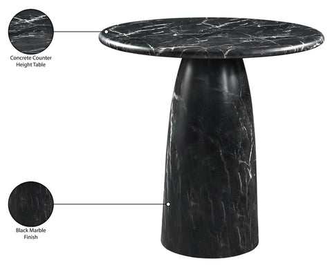 Linden 42" Black Concrete Indoor/Outdoor Counter Height Table, 1 Piece