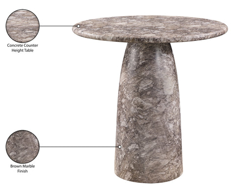 Linden 42" Brown Concrete Indoor/Outdoor Counter Height Table, 1 Piece