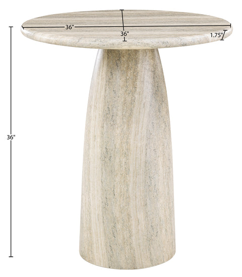 Linden 36" Travertine Concrete Indoor/Outdoor Counter Height Table, 1 Piece