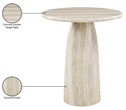 Linden 36" Travertine Concrete Indoor/Outdoor Counter Height Table, 1 Piece