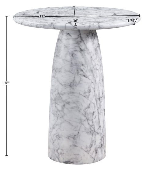 Linden 36" White Concrete Indoor/Outdoor Counter Height Table, 1 Piece