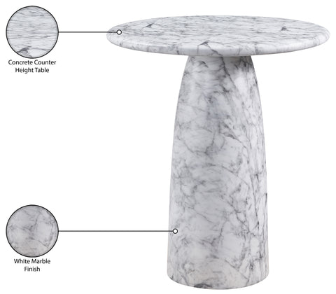 Linden 36" White Concrete Indoor/Outdoor Counter Height Table, 1 Piece