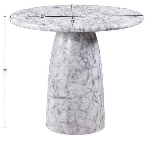 Linden 42" White Concrete Indoor/Outdoor Counter Height Table, 1 Piece
