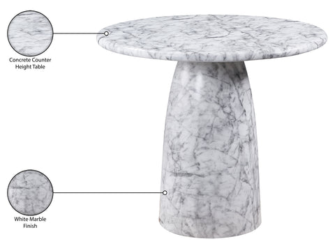 Linden 42" White Concrete Indoor/Outdoor Counter Height Table, 1 Piece