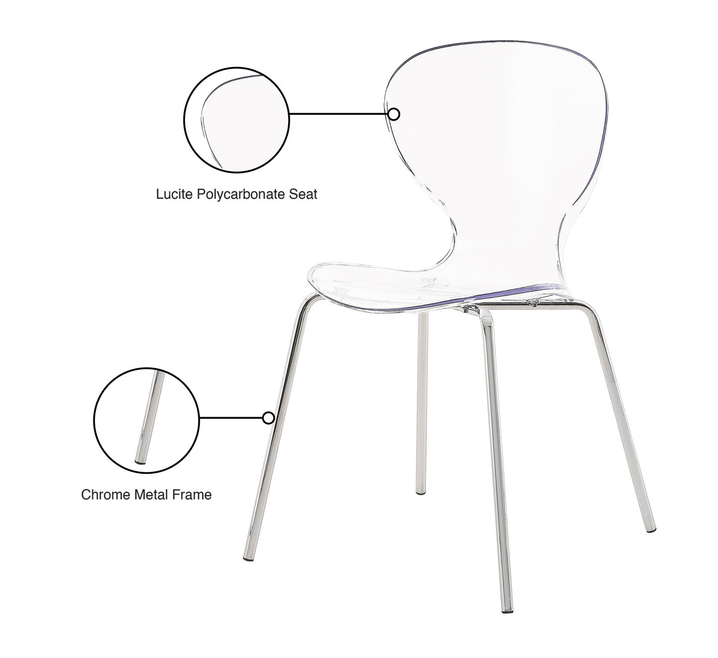 flynn chrome metal dining chair c