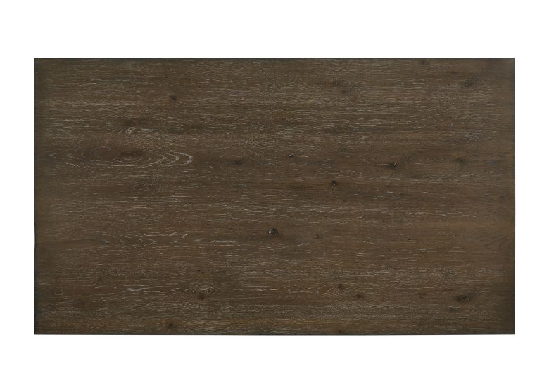 graves dining table, weathered oak finish