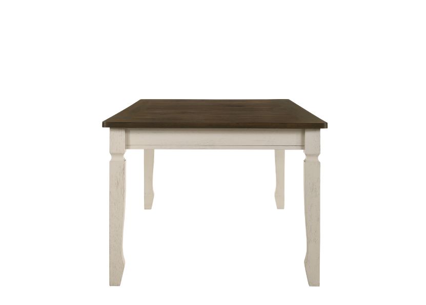 grover dining table, weathered oak & cream finish