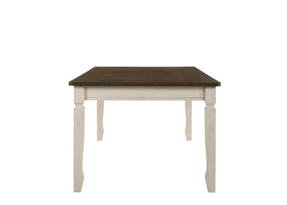 Grover Dining Table, Weathered Oak & Cream Finish