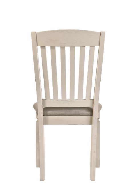 grover side chair (set-2), tan fabric & cream finish