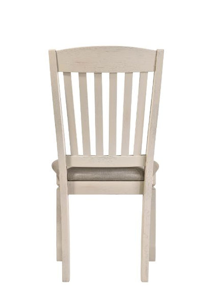 Grover Side Chair (Set-2), Tan Fabric & Cream Finish