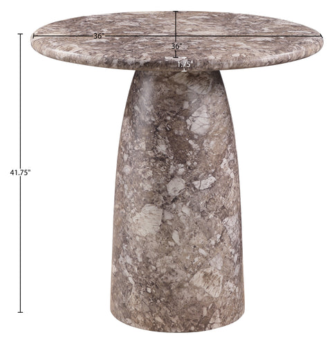 Linden 36" Brown Concrete Indoor/Outdoor Bar Table, 1 Piece