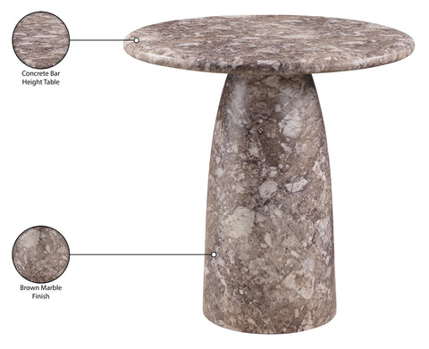 Linden 36" Brown Concrete Indoor/Outdoor Bar Table, 1 Piece