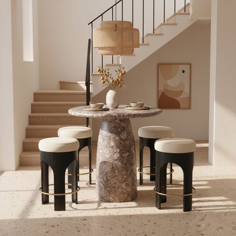 Linden 36" Brown Concrete Indoor/Outdoor Bar Table, 1 Piece