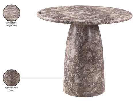 Linden 42" Brown Concrete Indoor/Outdoor Bar Table, 1 Piece