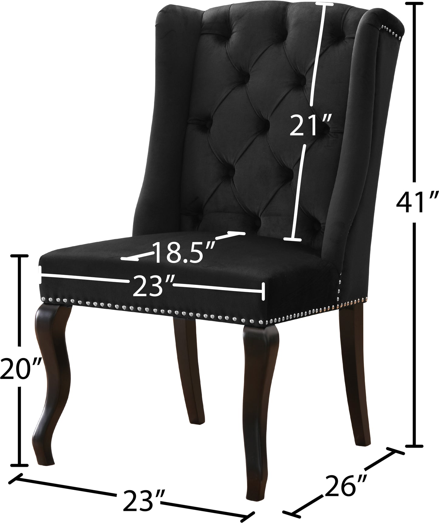 aria black velvet dining chair c