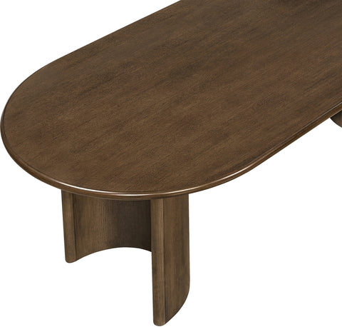 Camden 94" Brown Oak Veneer And Solid Wood Dining Table, 1 Piece