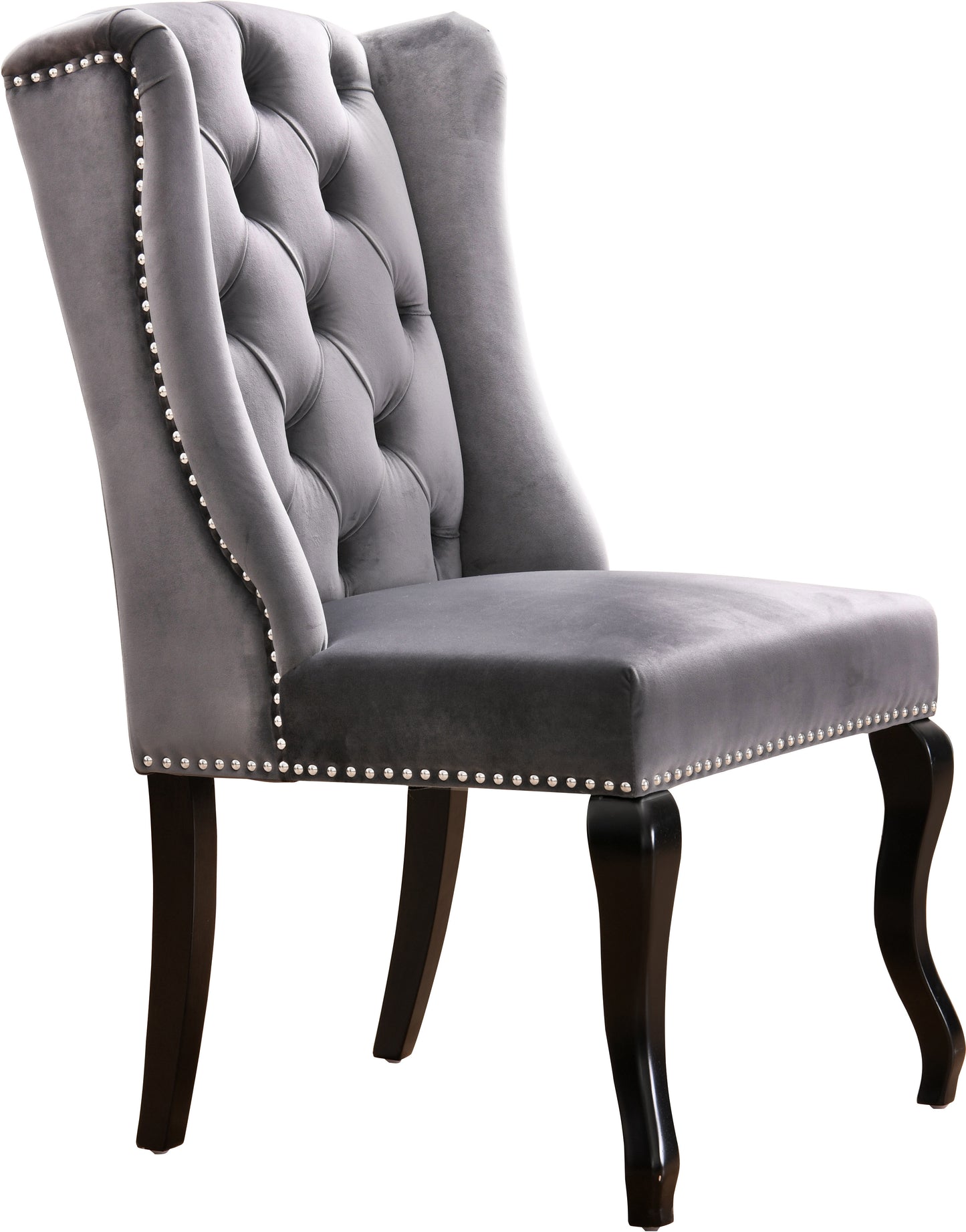 aria grey velvet dining chair c