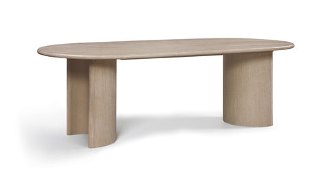 Camden 94" Natural Oak Veneer And Solid Wood Dining Table, 1 Piece