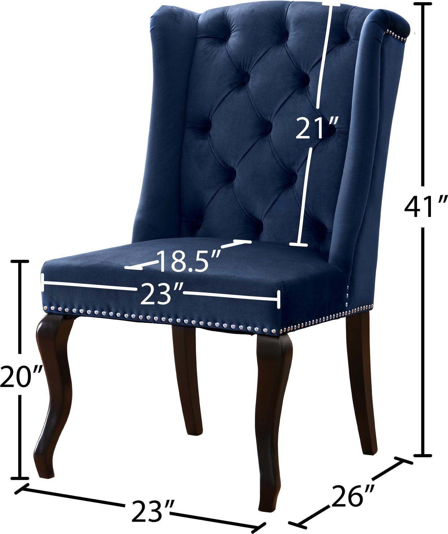 aria navy velvet dining chair c