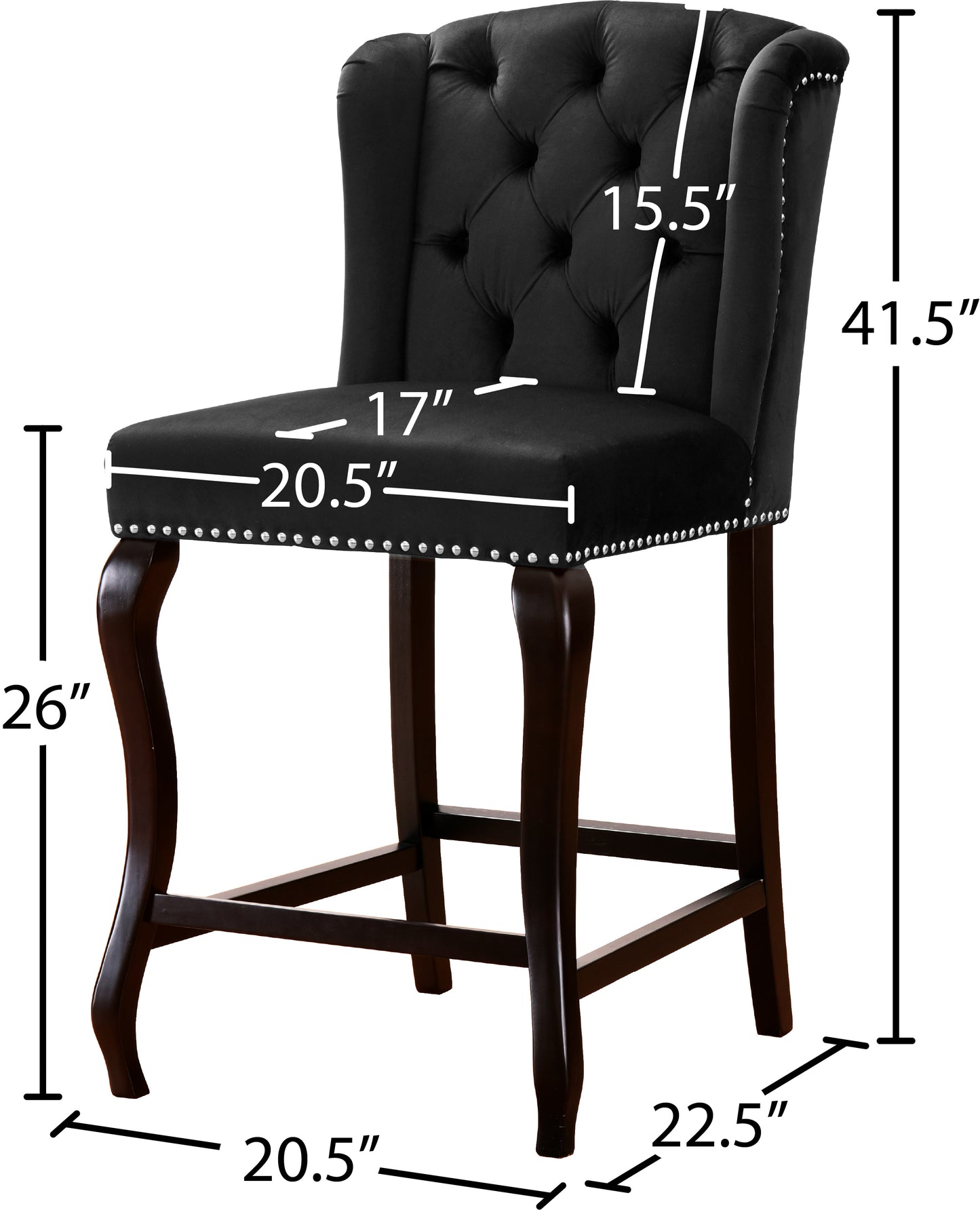 aria black velvet stool c