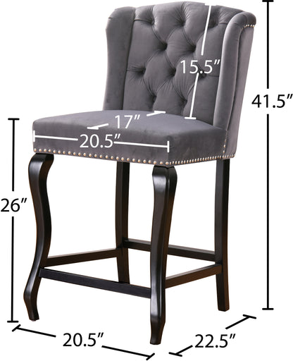 Aria Grey Velvet Stool C