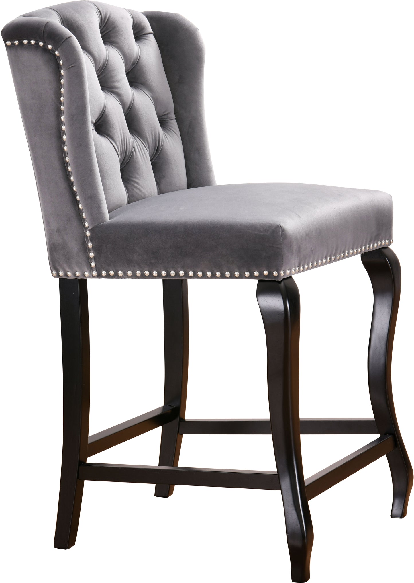 aria grey velvet stool c