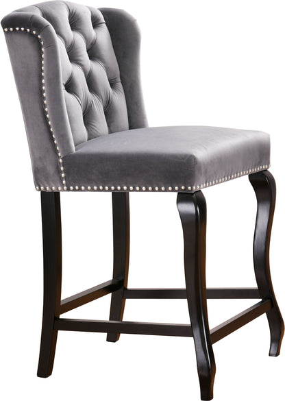 Aria Grey Velvet Stool C