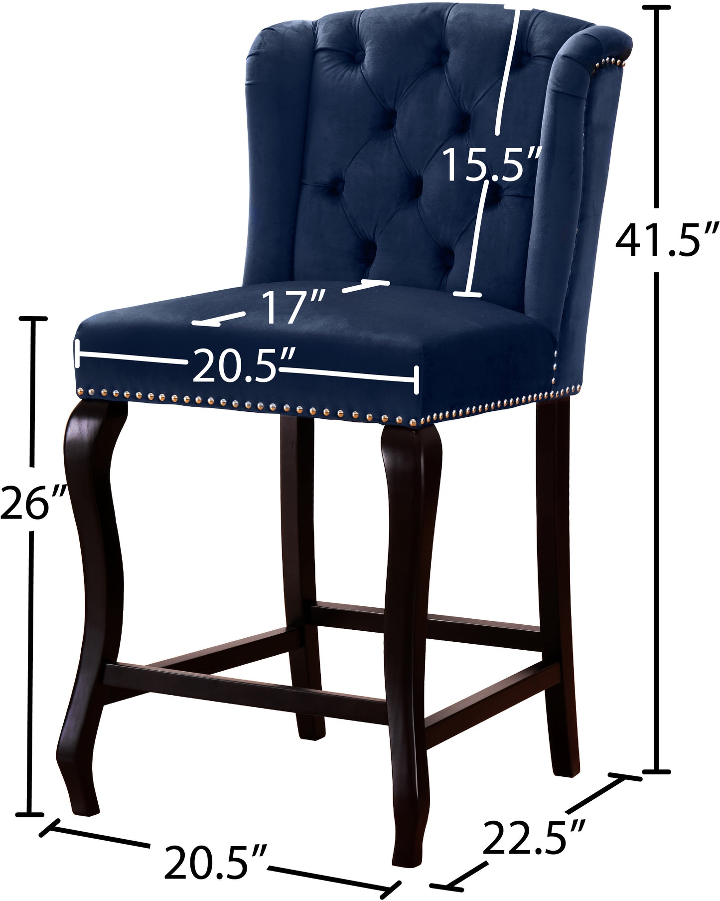 aria navy velvet stool c