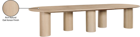 Hadley 95.25" / 119.25" / 143.25" Oak Solid Wood And Oak Veneer Dining Table, 1 Piece