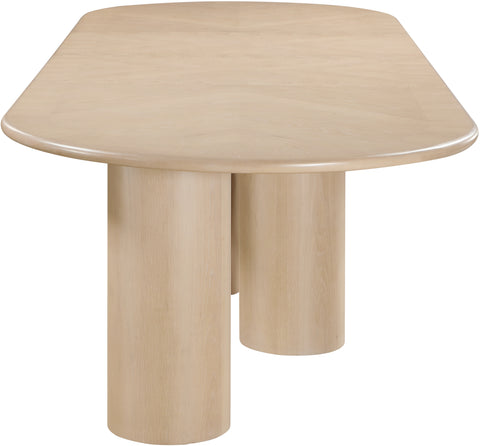 Hadley 95.25" / 119.25" / 143.25" Oak Solid Wood And Oak Veneer Dining Table, 1 Piece