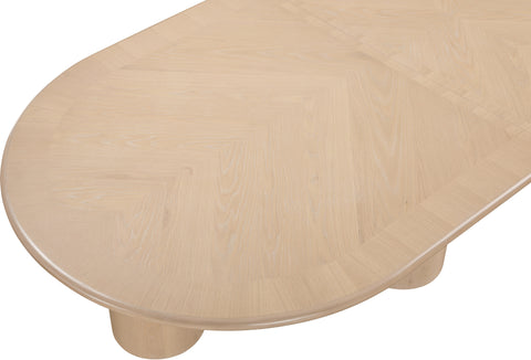 Hadley 95.25" / 119.25" / 143.25" Oak Solid Wood And Oak Veneer Dining Table, 1 Piece