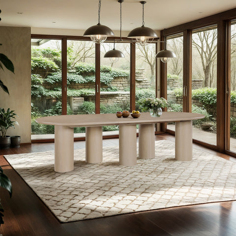 Hadley 95.25" / 119.25" / 143.25" Oak Solid Wood And Oak Veneer Dining Table, 1 Piece