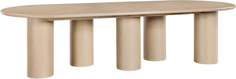Hadley 95.25" / 119.25" / 143.25" Oak Solid Wood And Oak Veneer Dining Table, 1 Piece