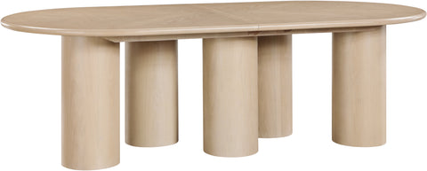 Hadley 95.25" / 119.25" / 143.25" Oak Solid Wood And Oak Veneer Dining Table, 1 Piece