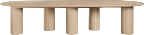 Hadley 95.25" / 119.25" / 143.25" Oak Solid Wood And Oak Veneer Dining Table, 1 Piece