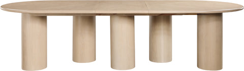 Hadley 95.25" / 119.25" / 143.25" Oak Solid Wood And Oak Veneer Dining Table, 1 Piece