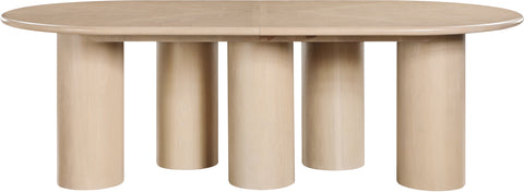 Hadley 95.25" / 119.25" / 143.25" Oak Solid Wood And Oak Veneer Dining Table, 1 Piece
