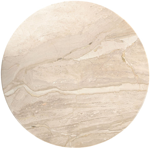 Nova Beige Genuine Marble And Mango Wood Coffee Table, 1 Piece