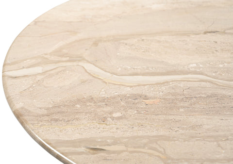 Nova Beige Genuine Marble And Mango Wood Coffee Table, 1 Piece