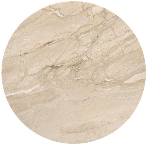 Nova Beige Genuine Marble And Mango Wood End Table, 1 Piece